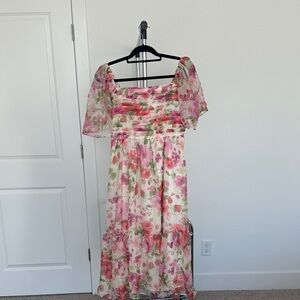 Abercrombie & Fitch Emerson Angel Sleeve Midi Dress